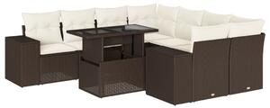 VidaXL 9 részes barna polyrattan kerti ülőgarnitúra párnákkal