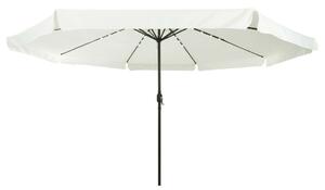 VidaXL Kert Napernyő LED Fényekkel ø395x245 cm Homokfehér