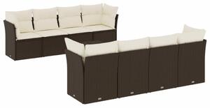 VidaXL 9 részes barna polyrattan kerti ülőgarnitúra párnákkal
