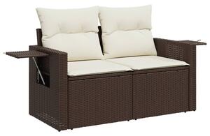 VidaXL 6 részes barna polyrattan kerti ülőgarnitúra párnával