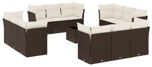 VidaXL 13 részes barna polyrattan kerti ülőgarnitúra párnákkal