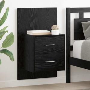 VidaXL Fali éjjeli szekrény 2 pcs Fekete tölgy 48,5 x 32,5 x 80 cm