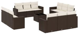 VidaXL 13 részes barna polyrattan kerti ülőgarnitúra párnákkal