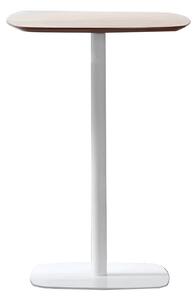 Bárasztal, tölgy/fehér, MDF/fém, átmérő 60 cm, HARLOV