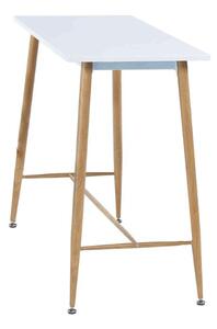 Bárasztal, fehér/bükk, MDF/fém, 110x50 cm, DORTON