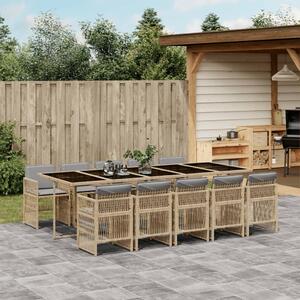 VidaXL Polyrattan Kerti Étkezőgarnitúra - 11 részes - Szürke