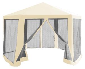 Kerti pavilon sátor, 3,9x2,5x3,9m, bézs/fekete, RINGE TYP 2+6 oldal