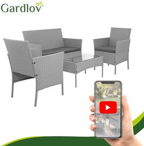 Gardlov szürke 4 személyes rattan kerti bútor 26910