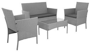 Gardlov szürke 4 személyes rattan kerti bútor 26910
