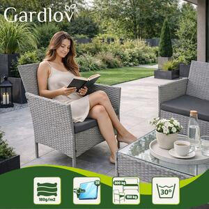 Gardlov szürke 4 személyes rattan kerti bútor 26910