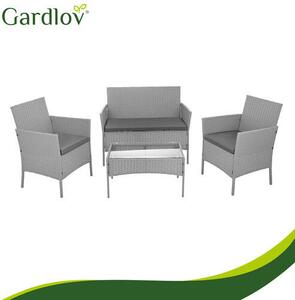 Gardlov szürke 4 személyes rattan kerti bútor 26910