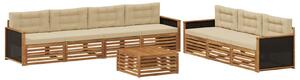 VidaXL Kültéri kanapé szett 8 pcs Természetes és bézs 79 x 79 x 37 cm