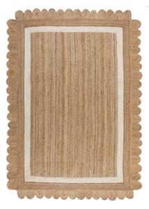Natúr színű-elefántcsont színű kézi szövésű juta szőnyeg 160x230 cm Grace White – Flair Rugs