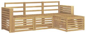 VidaXL Kültéri kanapé szett 4 pcs Fehér 197,5 x 122,5 x 73 cm