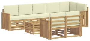 VidaXL Kültéri kanapé szett 9 pcs Fehér és Krém színű 59 x 59 x 37 cm
