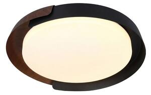 V-TAC okos dekoratív mennyezeti CCT LED lámpa, 48W, fekete és fa hatású, 500x80mm - SKU 24186