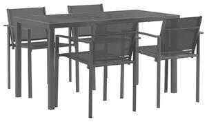 VidaXL Kültéri Bútor Szett 5 pcs Fekete és Antracit 140 x 70 x 73 cm