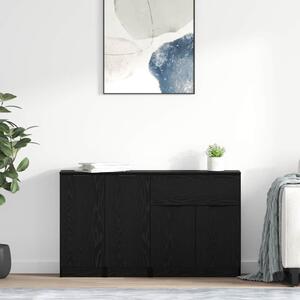 VidaXL Széf fiókkal 3 pcs Musta tammi Faanyag
