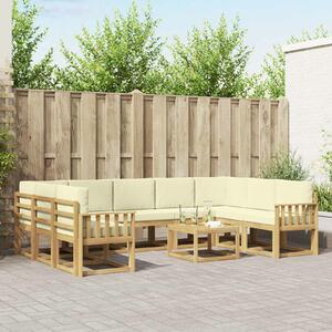 VidaXL Kültéri kanapé szett 10 pcs Fehér és Krém színű 59 x 59 x 37 cm