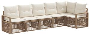 VidaXL Kerti Kanapé Szett 6 pcs Bézs polirattan