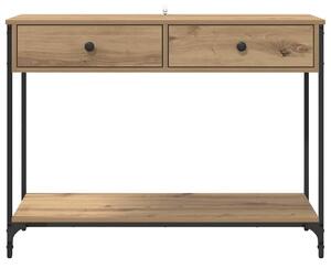 VidaXL Konzolasztal fiókkal Artisan tölgy 100 x 34,5 x 75 cm Faanyag