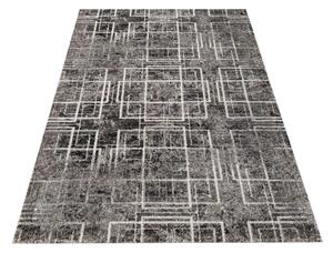 Minőségi szürke szőnyeg négyzet motívummal Szélesség: 120 cm | Hossz: 170 cm
