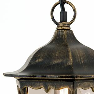 PUCHBERG klasszikus kültéri fügő lámpa, fekete-arany