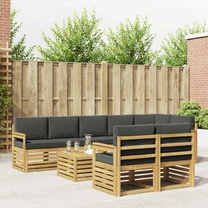 VidaXL Kültéri kanapé szett 8 pcs Fehér és Antracitszürke