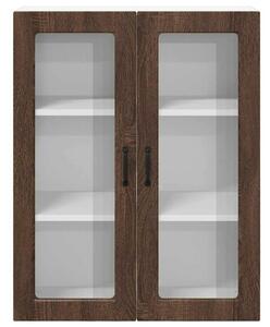 VidaXL Fali üveges szekrény LUCCA Barna Tölgy 80 x 31 x 100 cm