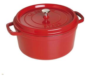 Staub La Cocotte Öntöttvas kerek Főzőedény Ø 28cm 6,7L - Cseresznyepiros