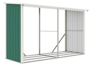 G21 WOH 682 tüzifa tároló - 302 x 119 cm, zöld