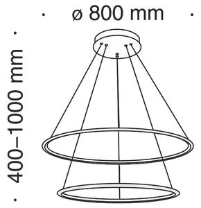 NOLA modern LED csillár, fehér 4800 lm, d:80 cm
