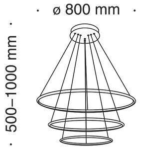 NOLA modern LED csillár, fehér 5500 lm, d:80 cm