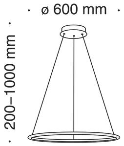 NOLA modern LED csillár, fehér 2300 lm, d:60 cm