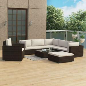 VidaXL Polyrattan Kerti Bútorszett - 8 részes - Barna