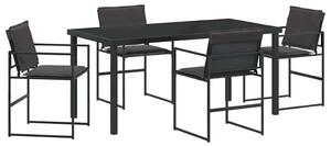 VidaXL Kert étkező szett 5 pcs Fekete 160 x 80 x 73 cm
