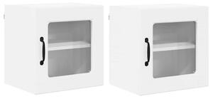 VidaXL Fali üveges szekrény PORTO 2 pcs Magas Fényű Fehér