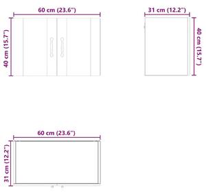 VidaXL Konyhaszekrény 2 pcs Barna Tölgy 60 x 31 x 40 cm Faanyag