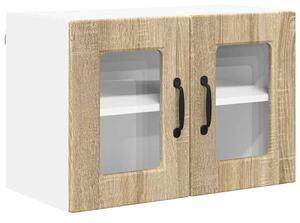 VidaXL Fali üveges szekrény PORTO 2 pcs Sonoma tölgy 60 x 31 x 40 cm