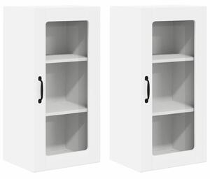VidaXL Fali üveges szekrény PORTO 2 pcs Magas Fényű Fehér