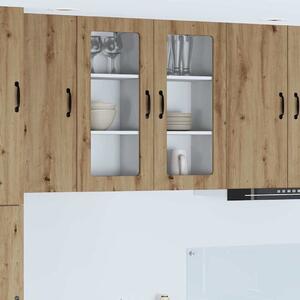 VidaXL Fali üveges szekrény PORTO 2 db Artisan tölgy Szerelt Fa