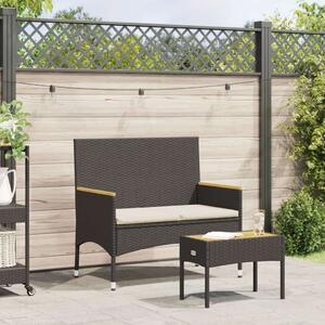 VidaXL Kerti Pihenőszett - 2 Személyes - Fekete Polyrattan