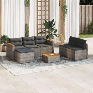 VidaXL Polyrattan Kerti Ülőgarnitúra - 5 részes, Szürke