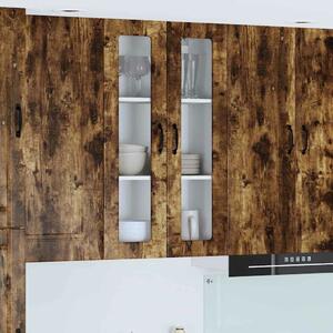 VidaXL Fali üveges szekrény PORTO Füstölt tölgy 60 x 31 x 100 cm