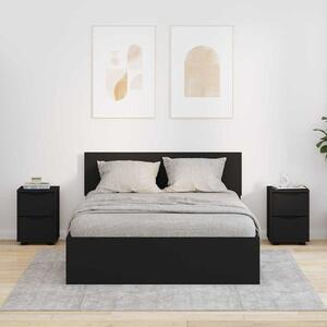 VidaXL Éjjeliszekrények fiókkal 2 pcs Fekete 30,5 x 30 x 43 cm Faanyag