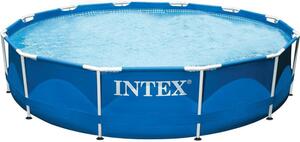 INTEX Metal Frame Fém szerkezetes medence, 3,66 x 0,76 m, Kör alakú, 6500 l űrtartalom, Kék