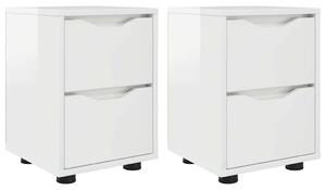 VidaXL Éjjeliszekrények 2 pcs Magas Fényű Fehér 30,5 x 30 x 43 cm