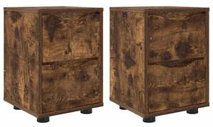 VidaXL Éjjeliszekrények 2 pcs Füstölt tölgy 30,5 x 30 x 43 cm Faanyag