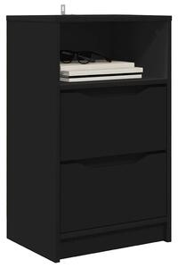 VidaXL Éjjeliszekrények fiókkal 2 pcs Fekete 40 x 30 x 467 cm Faanyag