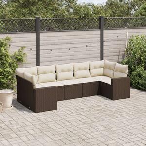 VidaXL Polyrattan Kerti Ülőgarnitúra - 7 részes - Barna